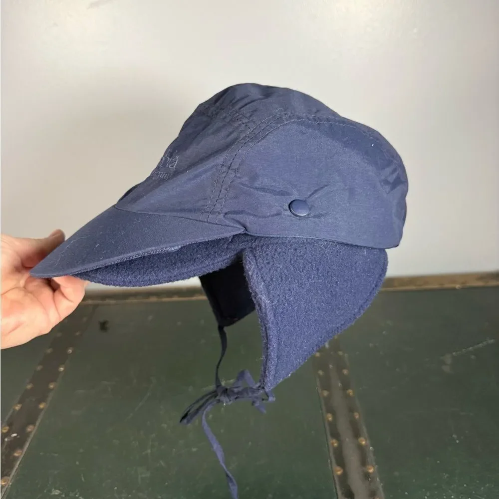 Columbia 2 In One Sports Trapper Hat Blue Shell Sherpa Lined Ear Flaps L Youth